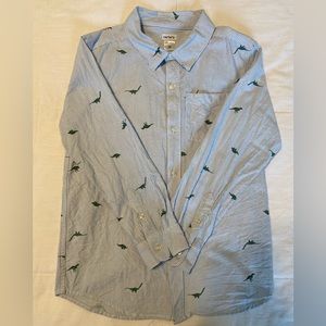 Carter’s boy’s oxford long sleeve button up shirt dino print